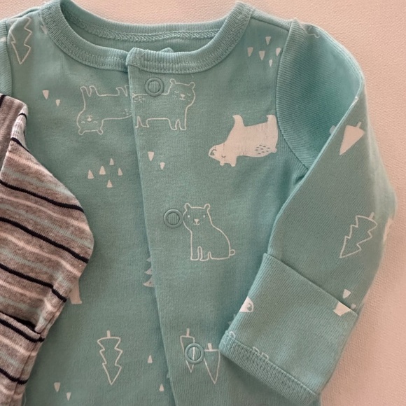 Carter’s Preemie Baby Boy Polar Bear Footie Bodysuit Pants Set Outfit NWT - Picture 2 of 5